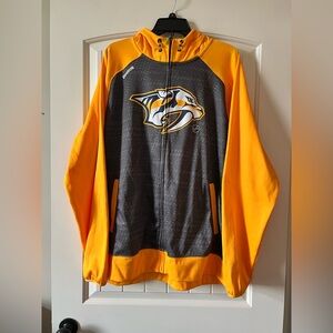 Nashville Predators Reebok NHL Center Ice‎ XL Full Zip Speedwick Hooded Jacket